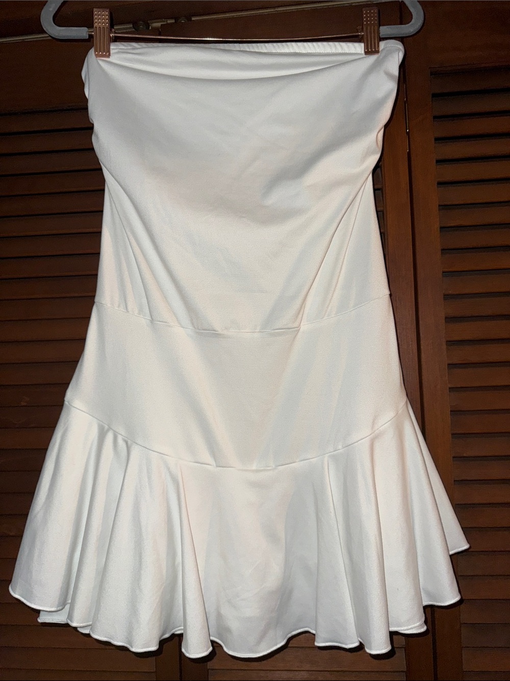 White Strapless Flared Summer Dress